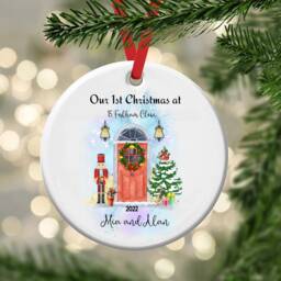 Christmas Tree Ceramic Hanging Ornament, New Home Bauble, Keepsake Decoration Gift - thumbnail 3