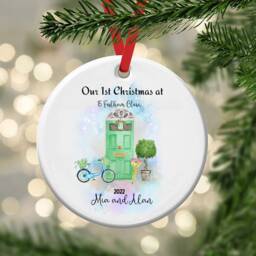 Christmas Tree Ceramic Hanging Ornament, New Home Bauble, Keepsake Decoration Gift - thumbnail 2