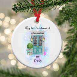 Christmas Tree Ceramic Hanging Ornament, New Home Bauble, Keepsake Decoration Gift - thumbnail 4