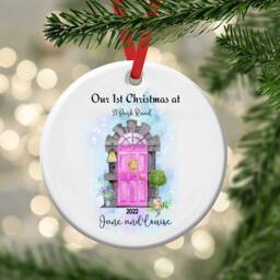 Christmas Tree Ceramic Hanging Ornament, New Home Bauble, Keepsake Decoration Gift