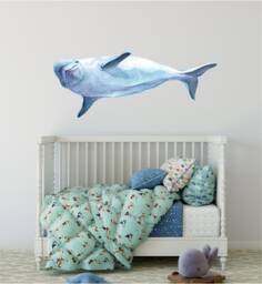 Watercolor Beluga Whale #1 Wall Decal Ocean Sea Life Removable Fabric Sticker - thumbnail 1