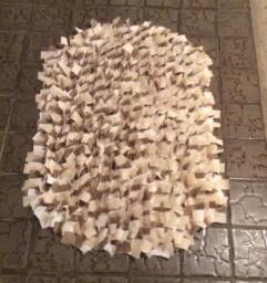Burlap Rag Rug, Oval Rugs, Shabby Chic Shag, White & Beige Cotton Area Rug - thumbnail 1