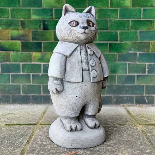 Elegant Kitty Statue Concrete Cat Figurine Outdoor Kitten Sculpture Cement Pet Ornament Memorial Decoration Kitty Lover Gift Yard Art - image 1