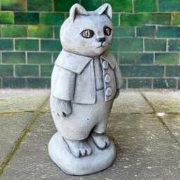 Elegant Kitty Statue Concrete Cat Figurine Outdoor Kitten Sculpture Cement Pet Ornament Memorial Decoration Kitty Lover Gift Yard Art - thumbnail 2