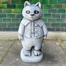Elegant Kitty Statue Concrete Cat Figurine Outdoor Kitten Sculpture Cement Pet Ornament Memorial Decoration Kitty Lover Gift Yard Art - thumbnail 4