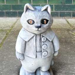 Elegant Kitty Statue Concrete Cat Figurine Outdoor Kitten Sculpture Cement Pet Ornament Memorial Decoration Kitty Lover Gift Yard Art - thumbnail 3