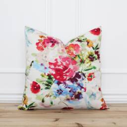 Vibrant Watercolor Pillow Cover Floral Cushion Colorful Lumbar Multi Color Pillows 20x20 16x26 - Tulip