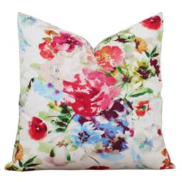 Vibrant Watercolor Pillow Cover Floral Cushion Colorful Lumbar Multi Color Pillows 20x20 16x26 - Tulip - thumbnail 3