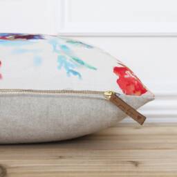 Vibrant Watercolor Pillow Cover Floral Cushion Colorful Lumbar Multi Color Pillows 20x20 16x26 - Tulip - thumbnail 2