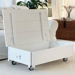 Coffee Table Chest Wooden Box Vintage Shabby Chic - thumbnail 4