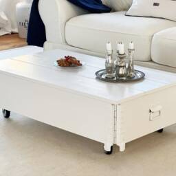 Coffee Table Chest Wooden Box Vintage Shabby Chic - thumbnail 2