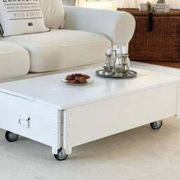 Coffee Table Chest Wooden Box Vintage Shabby Chic - thumbnail 3
