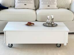Coffee Table Chest Wooden Box Vintage Shabby Chic - thumbnail 1