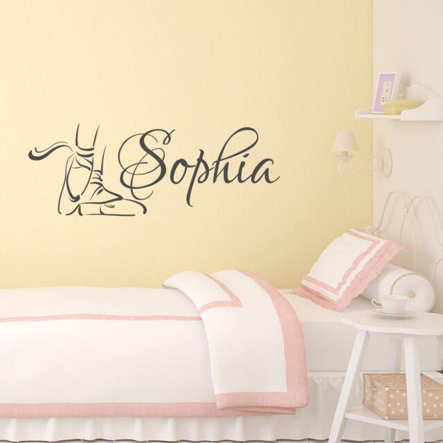 Personalized Ballet Name Wall Decal - Pointe Shoes Nursery Decor P155 - image 1