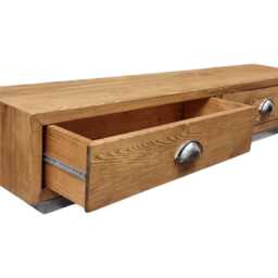 Industrial Style Narrow Console Table With Drawers - Hallway Storage Brushed Steel Legs - thumbnail 4