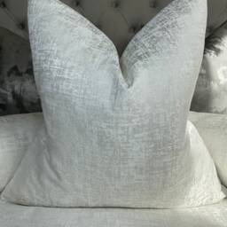 Elegant Double-Sided Cushion Cover, White Throw Pillow Bespoke Cover - With Silver Shimmer Amelie - thumbnail 1