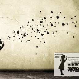 Heart Bubble Girl Wall Decal Diy - Grafitti Heart Stickers, Soap Bubbles Girl, Banksy Style Art Sticker, Urban Interior Design - thumbnail 3