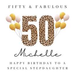 Personalised Stepdaughter 50Th Birthday Candle Gift Card Stepdaughters W - thumbnail 4