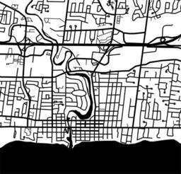 Oakville Map - Black & White Wall Art - thumbnail 3