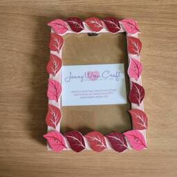 Colourful Wooden Leaf Shaped Button Photo Frame 4 X 6 Inches - thumbnail 4