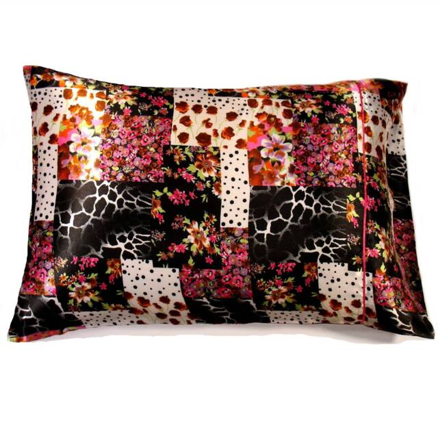 Floral Satin Travel Pillow, Decorative Bed 12x16