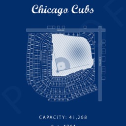 Wrigley Field Sign, Chicago Cubs, Seating Chart, Gift For Cubs Fan, Vintage Cubs, Gift Him Under 30. Mlb Stadium Art - thumbnail 2