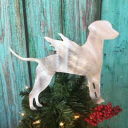 Dalmatian Angel Dog, Beautiful Silhouette in Metal, Christmas Tree Topper, Wall Hanging Or Shelf Art Yard Stake, Great Gift - thumbnail 3