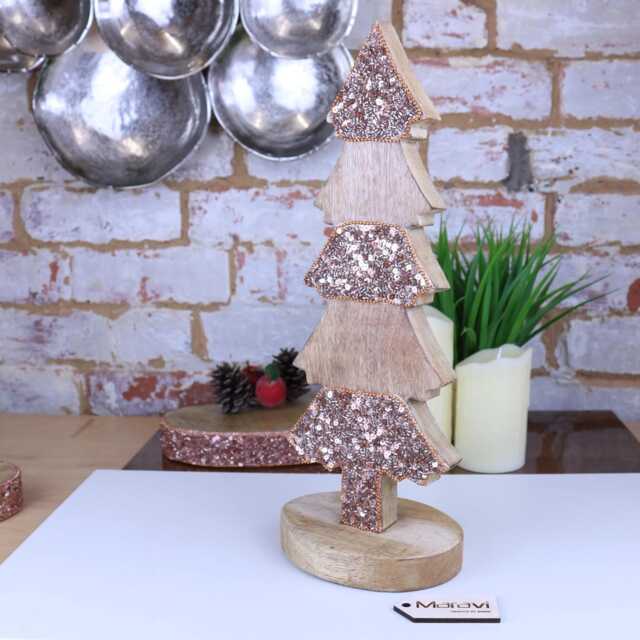 Lovell Christmas Tree Shape Table Decoration Copper Jewel Design 38cm - image 1