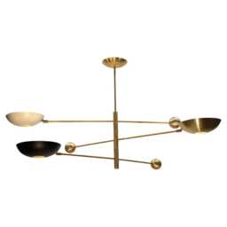 Mid Century Ceiling Brass Modern Chandelier Orbital 3 Rotating Arm - Sputnik Fixture - thumbnail 3