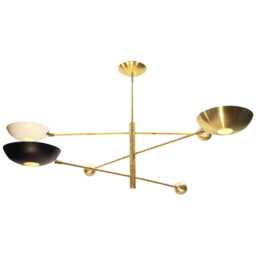 Mid Century Ceiling Brass Modern Chandelier Orbital 3 Rotating Arm - Sputnik Fixture - thumbnail 2