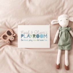 Personalised Playroom Print, Decor, Wall Art, Brothers Bedroom Prints, Boys Blue Nursery Room - thumbnail 3