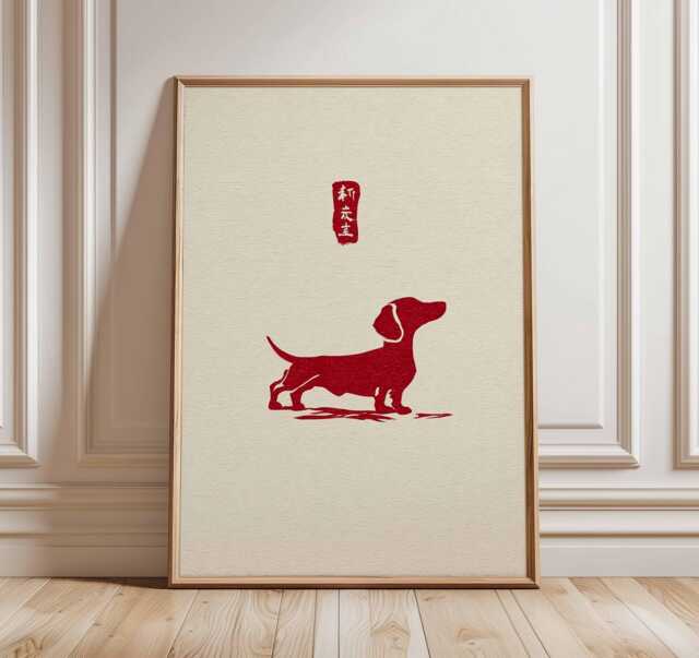 Dachshund Poster, Dog Wall Art, Sausage Print, Cute Pet Decor, Puppy Lover Gift, Posters - image 1