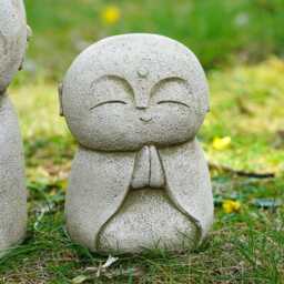 Calming Monks Stone Statue - Outdoor Garden Ornament Zen Monk Buddha Sculpture - thumbnail 3