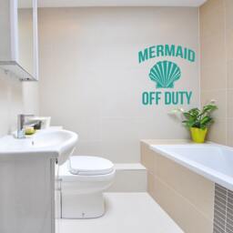 Mermaid Off Duty Vinyl Decal - Under The Sea Laptop Car Sticker - thumbnail 2