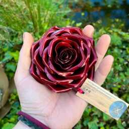 Handmade Rose Head Anniversary Metal Flower Sculpture Handcrafted Ornament Mother's Day Gift Love Romantic Valentines Present - thumbnail 3