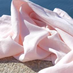 Large Light Pink Linen Beach Towel, Towel 140 X 180cm, Picnic - thumbnail 3