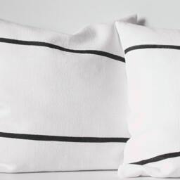 Black & White Decorative Linen Pillow Cover For Minimalist Japandi Scandinavian Interior - thumbnail 3