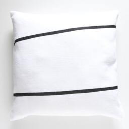 Black & White Decorative Linen Pillow Cover For Minimalist Japandi Scandinavian Interior - thumbnail 2
