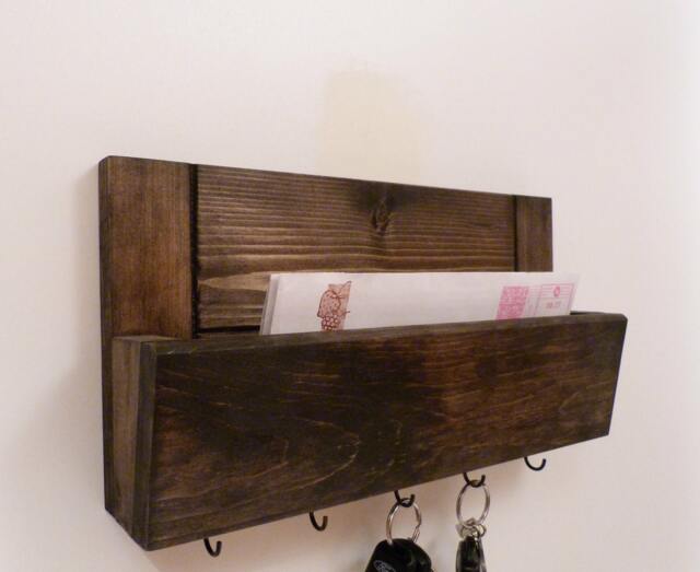 Mail Organizer Wall, Entryway Organizer, Key Rack, Holder, Rustic And - image 1