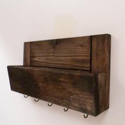 Mail Organizer Wall, Entryway Organizer, Key Rack, Holder, Rustic And - thumbnail 3