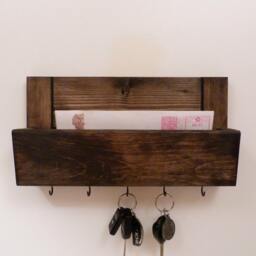 Mail Organizer Wall, Entryway Organizer, Key Rack, Holder, Rustic And - thumbnail 2