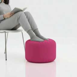 Bean Bag Round Pouffe Footstools Pink Ottoman Style Outdoor Indoor Water Resistant - thumbnail 2