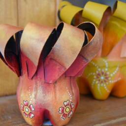 Upcycled Plastic Planter Handcrafted Indoor Garden Decor - thumbnail 3