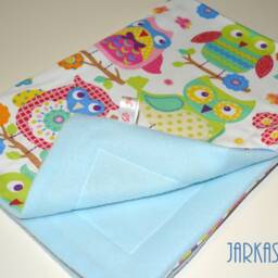 Baby Blanket Owl Pink - Green Mint, Crawlblanket Blanket, Cuddly Stroller Wrap Pad For On The Go - thumbnail 3