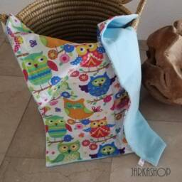 Baby Blanket Owl Pink - Green Mint, Crawlblanket Blanket, Cuddly Stroller Wrap Pad For On The Go - thumbnail 2