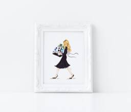 Art Print Holiday Rush - Holiday - Christmas Gifts Decor Fashion Illustration Print By Melsy's Illustrations - thumbnail 1