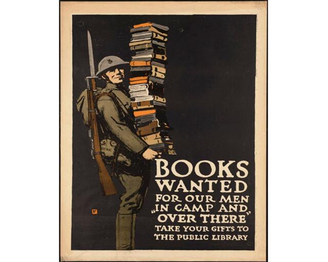 World War Propaganda Books Wanted For Our Men in Camp & Over There Vintage Advertising Enamel Metal Tin Sign Wall Plaque