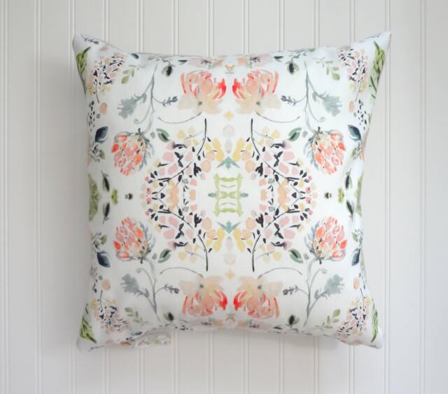 Botanical Mood No.2, Pillow Cover, Designer Fabric Farmhouse Decor, Cottage 18x18, 20x20, 22x22, 24x24 - image 1