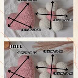 "Handmade Pillow ""Heart & Flower" - thumbnail 4