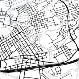 New Braunfels Map Street Texas City Drawing Black & White - Art Print Wedding Anniversary Gift American Travel Wall Decor - thumbnail 3